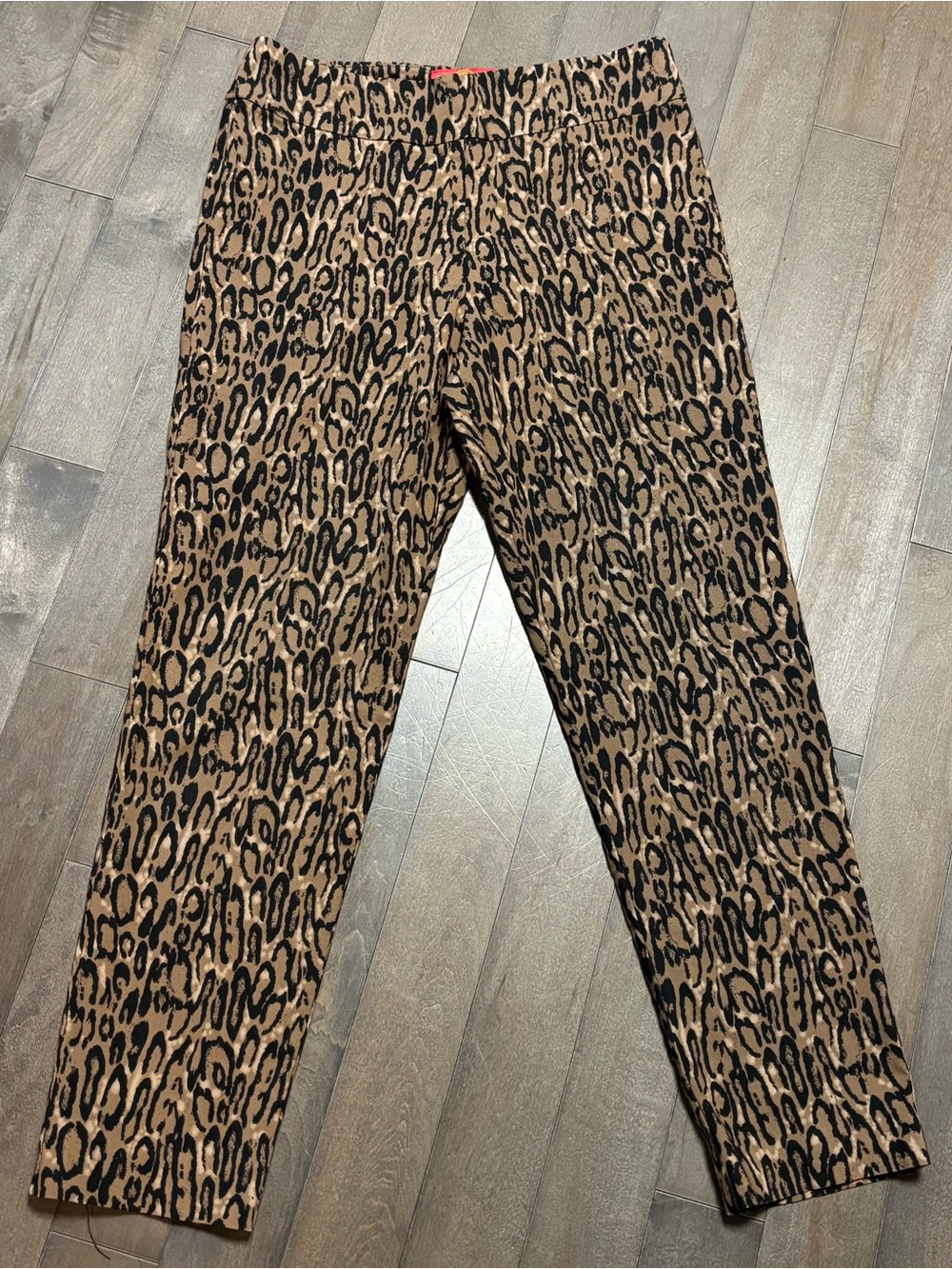 Leopard Print Slim Pants - Tan & Black